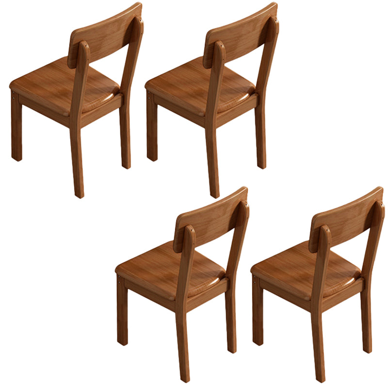 Contemporary Kitchen Dining Side Chair Wood Open Back Dining Side Chair