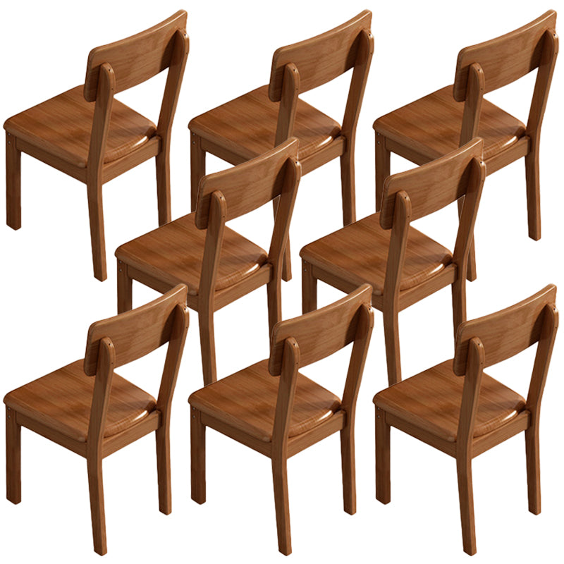 Contemporary Kitchen Dining Side Chair Wood Open Back Dining Side Chair