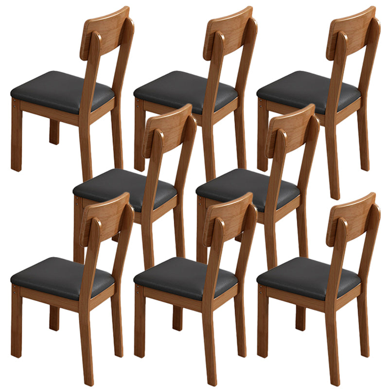 Contemporary Kitchen Dining Side Chair Wood Open Back Dining Side Chair