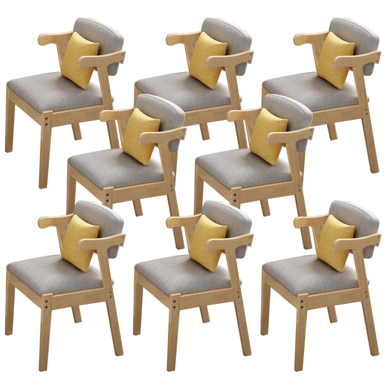 Wood Kitchen Dining Arm Chair Contemporary Upholstered Dining Chair
