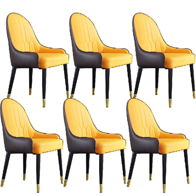 Glam Parsons Chairs Upholstered Dining Chairs with Wood Legs