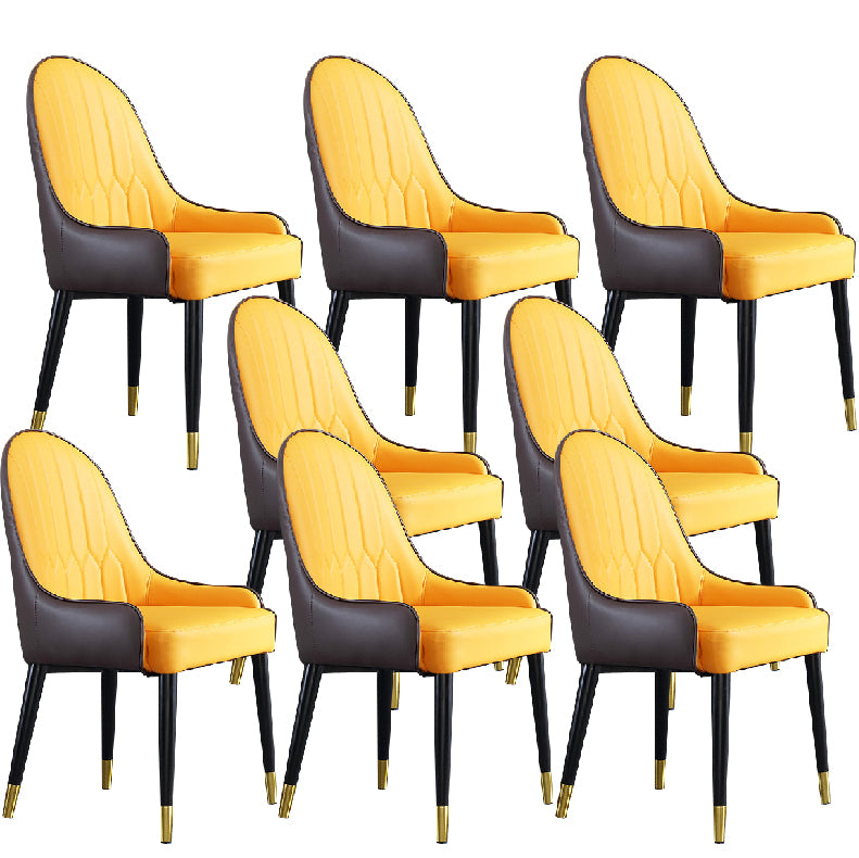 Glam Parsons Chairs Upholstered Dining Chairs with Wood Legs