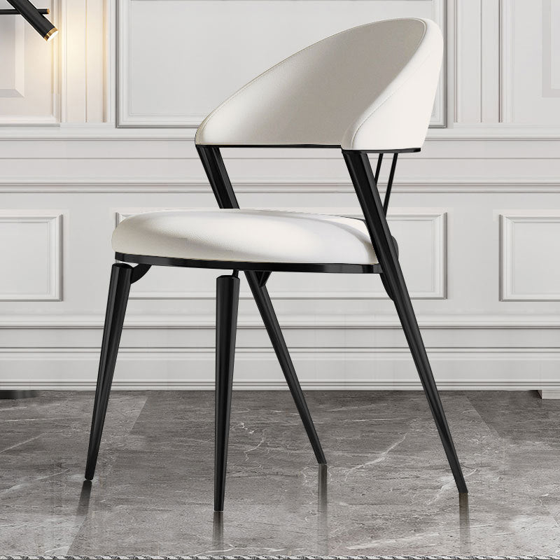 Contemporary Upholstered Dining Chair Open Back Dining Side Chair