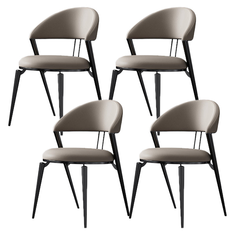 Contemporary Upholstered Dining Chair Open Back Dining Side Chair