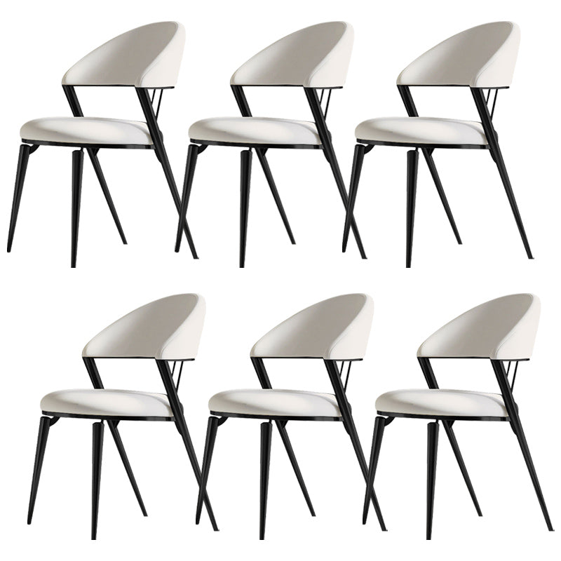 Contemporary Upholstered Dining Chair Open Back Dining Side Chair