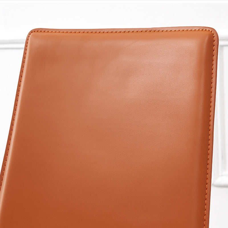 Industrial Leather Dining Chair Armless Side Chairs with Metal Legs for Home Use