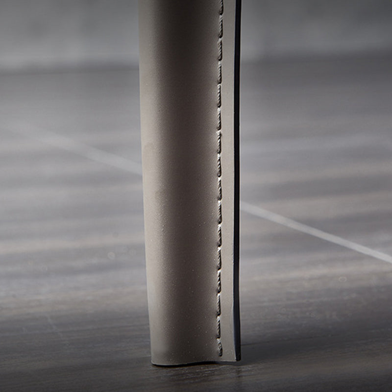 Contemporary Leather Dining Chairs Armless Side Chairs with Metal Legs for Kitchen