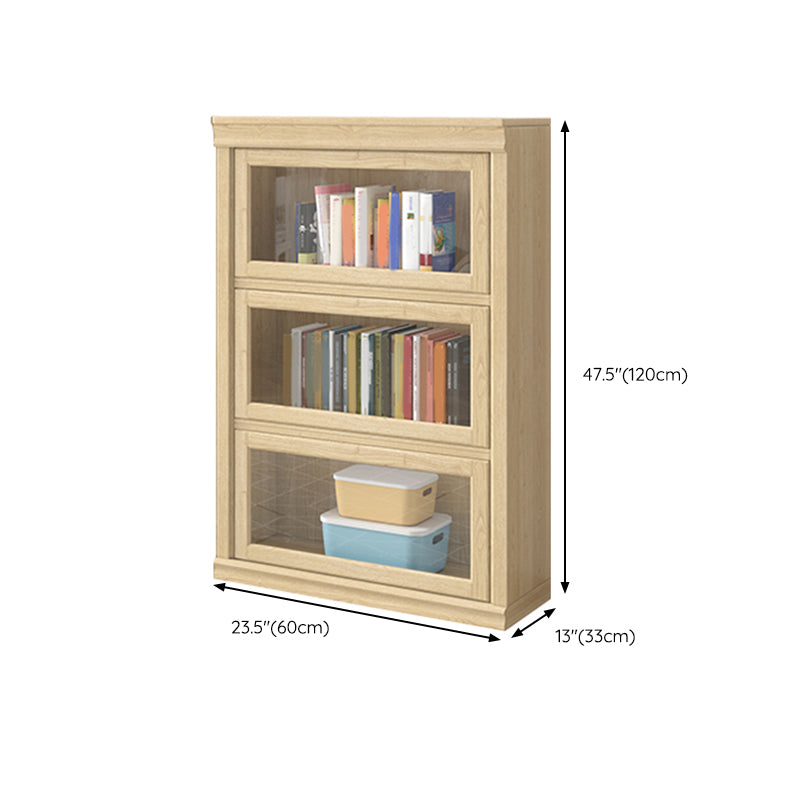 Contemporary Standard Bookshelf Wood Engineered Bookcase with Doors