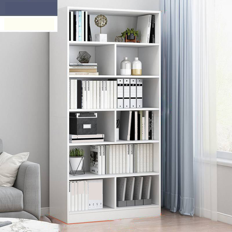 Modern Vertical Closed Back Bookcase Engineered Wood Bookshelf with Cabinets