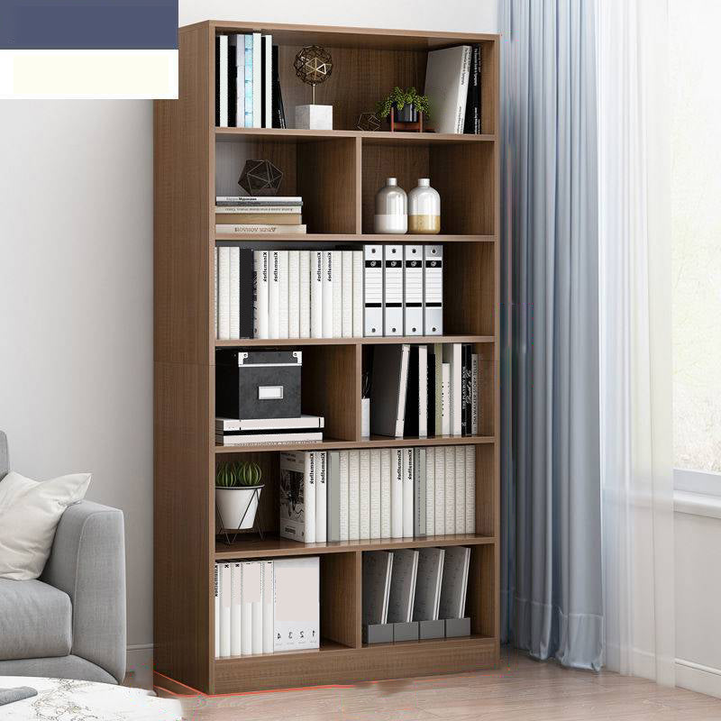 Modern Vertical Closed Back Bookcase Engineered Wood Bookshelf with Cabinets