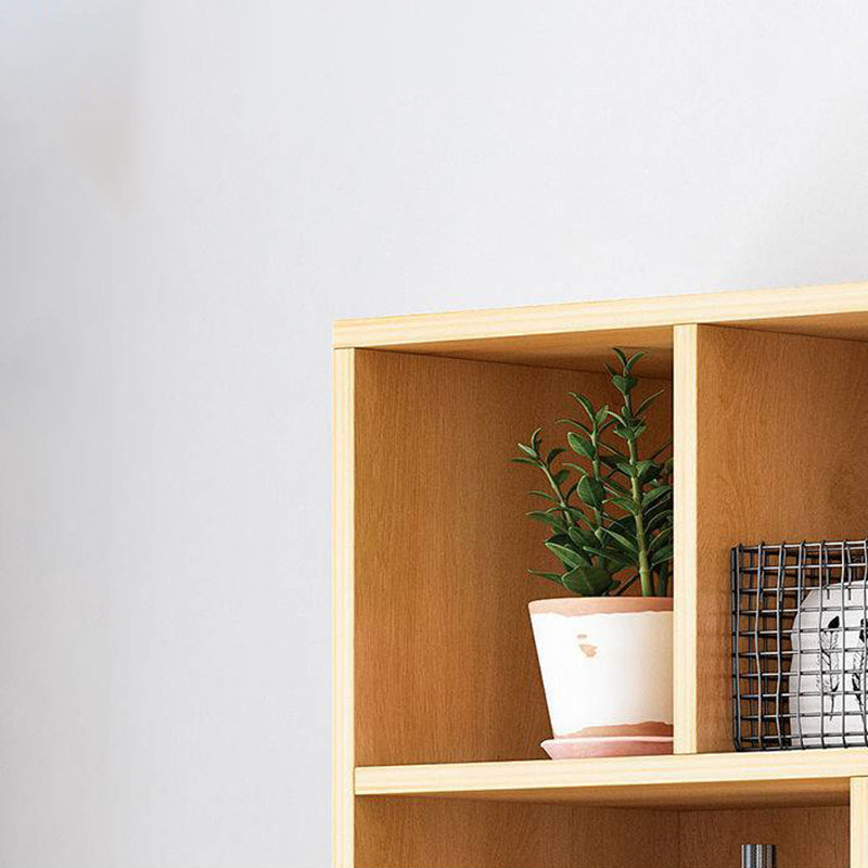 Modern Vertical Closed Back Bookcase Engineered Wood Bookshelf with Cabinets