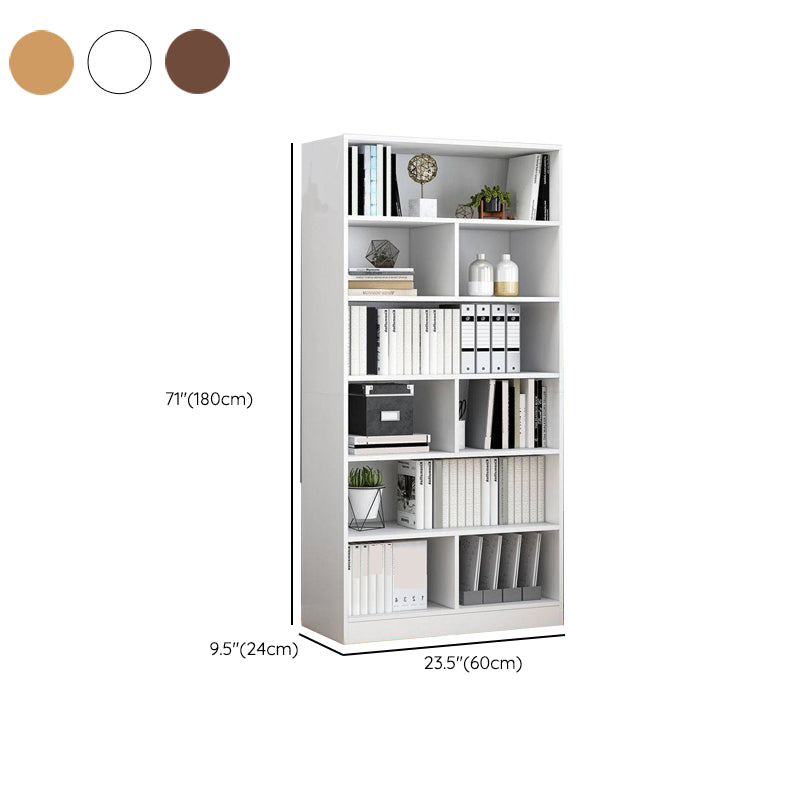 Modern Vertical Closed Back Bookcase Engineered Wood Bookshelf with Cabinets