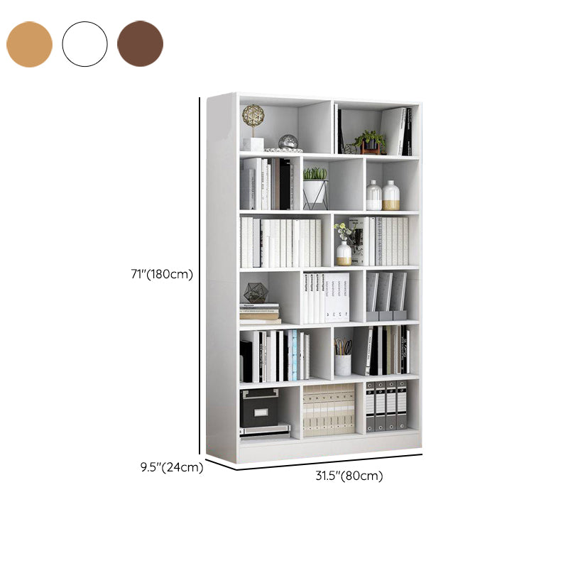 Modern Vertical Closed Back Bookcase Engineered Wood Bookshelf with Cabinets
