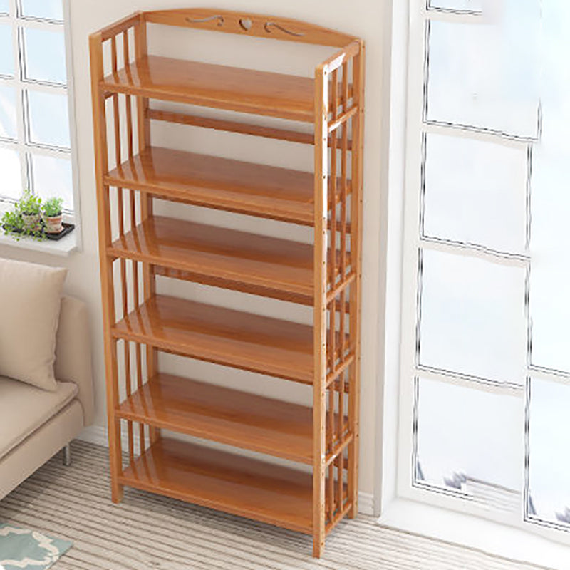 Contemporary Bookcase Open Shelf Bamboo Vertical Shelf Bookcase