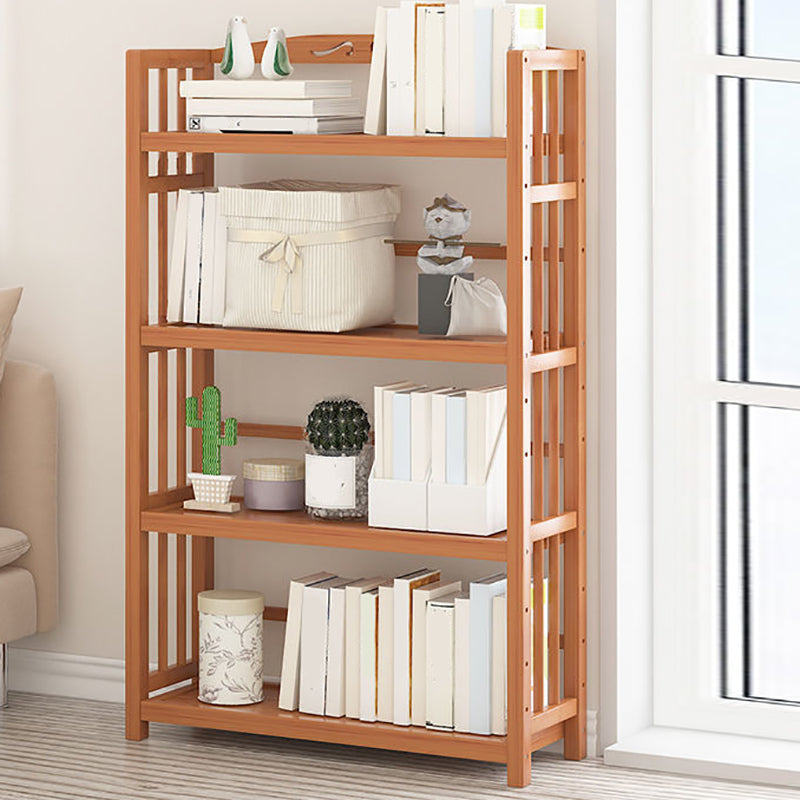 Contemporary Bookcase Open Shelf Bamboo Vertical Shelf Bookcase