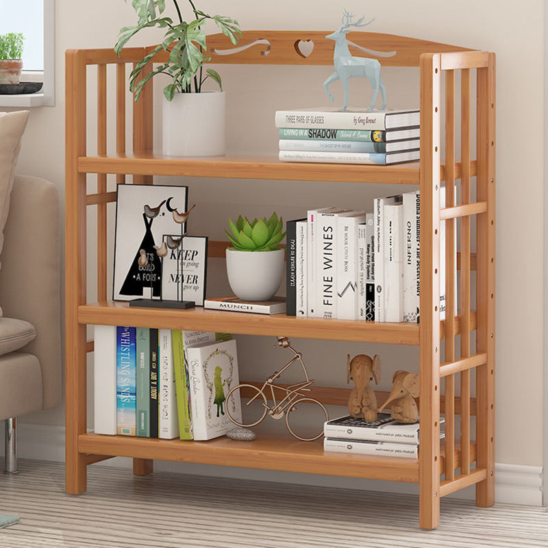 Contemporary Bookcase Open Shelf Bamboo Vertical Shelf Bookcase