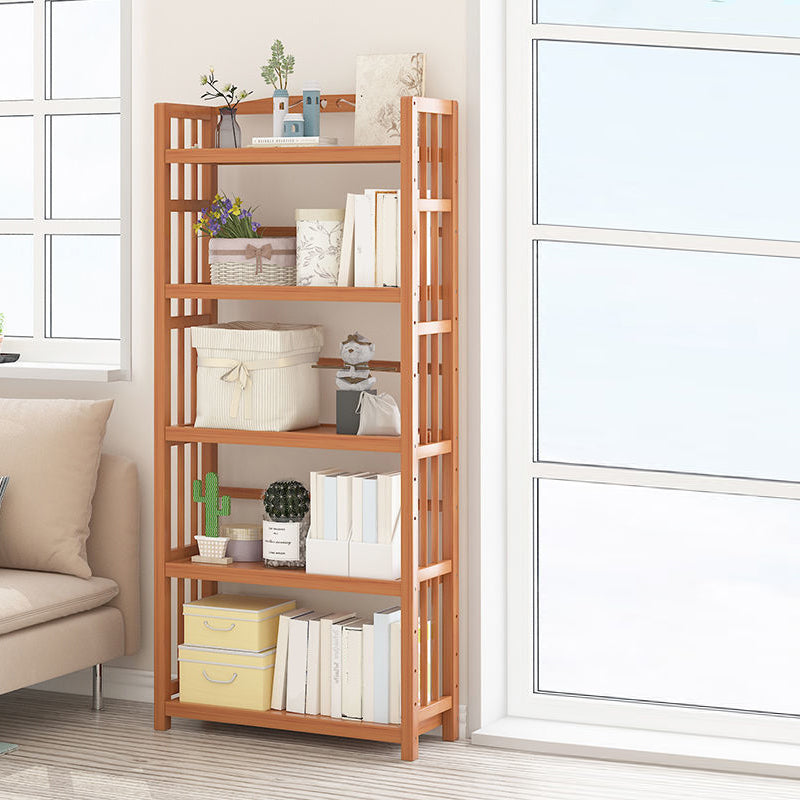 Contemporary Bookcase Open Shelf Bamboo Vertical Shelf Bookcase