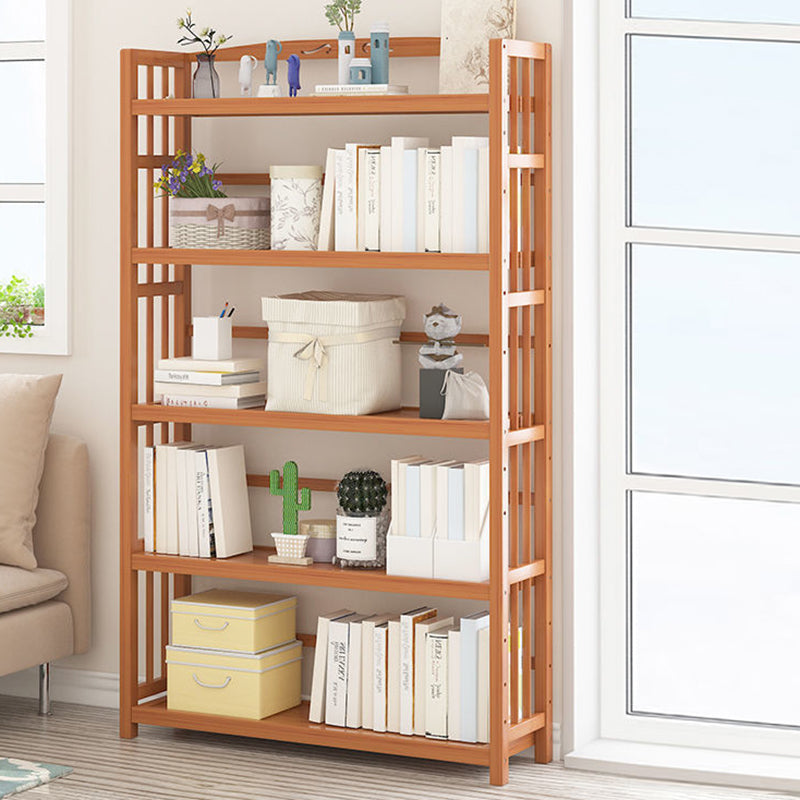 Contemporary Bookcase Open Shelf Bamboo Vertical Shelf Bookcase
