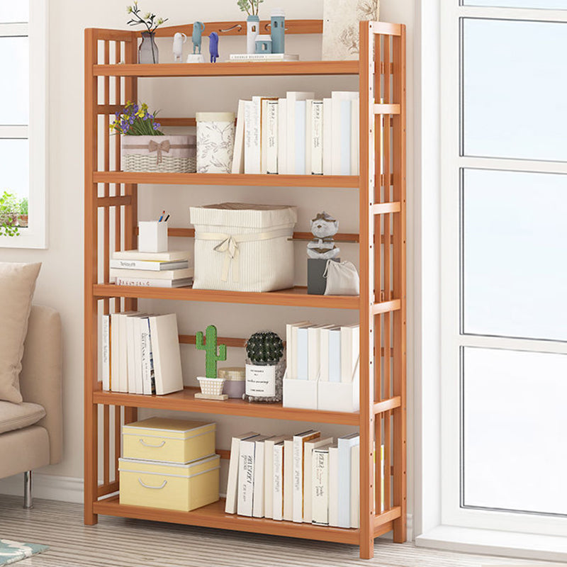 Contemporary Bookcase Open Shelf Bamboo Vertical Shelf Bookcase