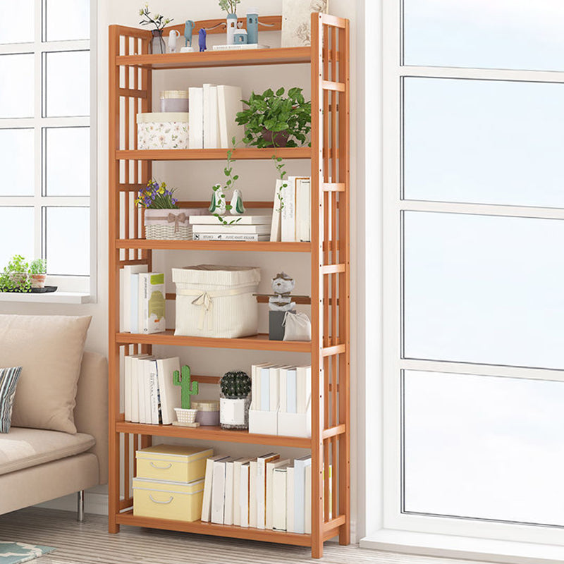 Contemporary Bookcase Open Shelf Bamboo Vertical Shelf Bookcase
