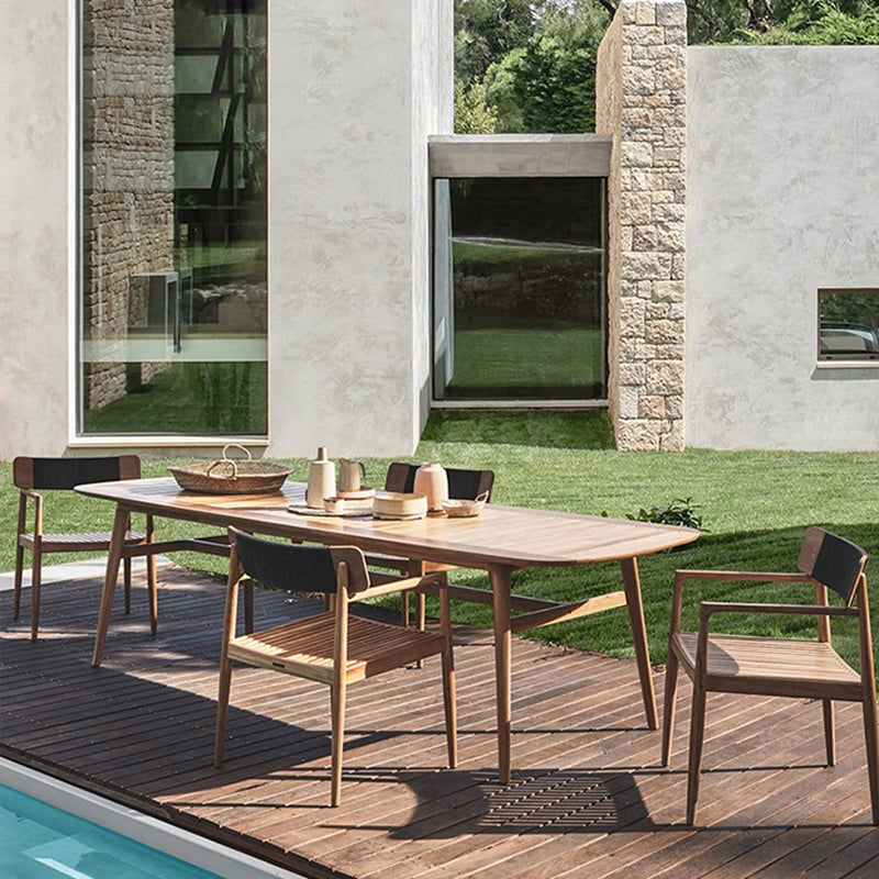 Bohemian Style Solid Wood Dining Table Set 1/4/5 Pieces Dining Table Set for Outdoor