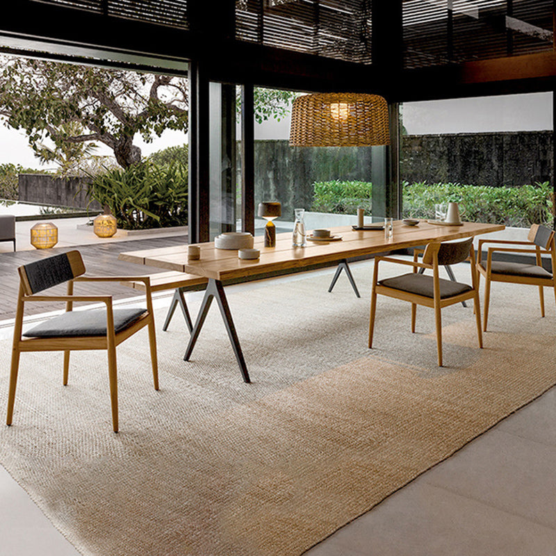 Bohemian Style Solid Wood Dining Table Set 1/4/5 Pieces Dining Table Set for Outdoor