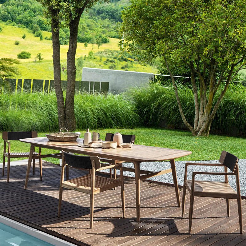 Bohemian Style Solid Wood Dining Table Set 1/4/5 Pieces Dining Table Set for Outdoor