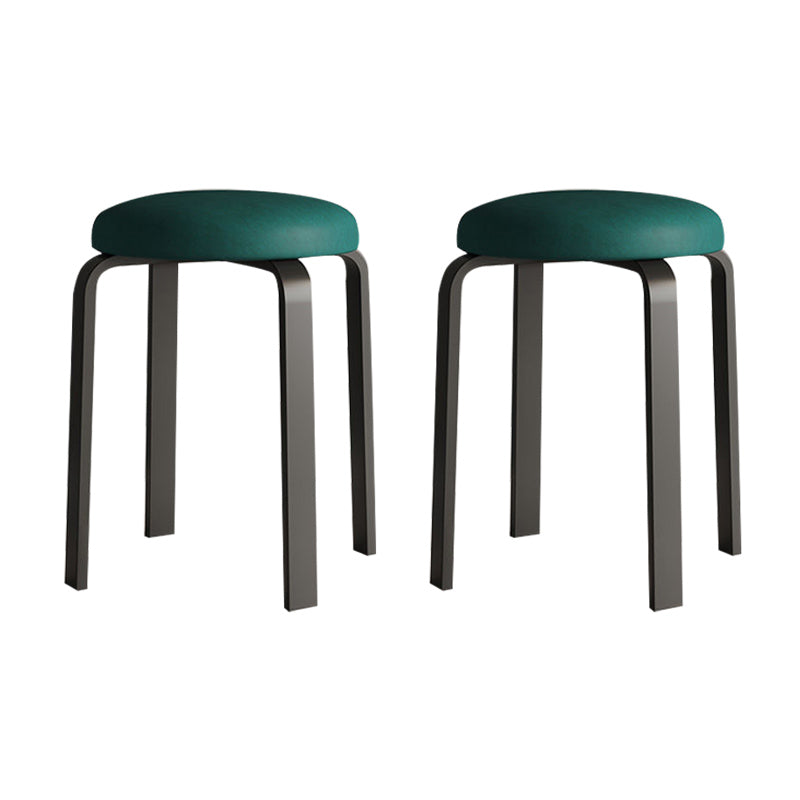 Grey Modern Standard Round Leather Water Resistant Indoor Standard