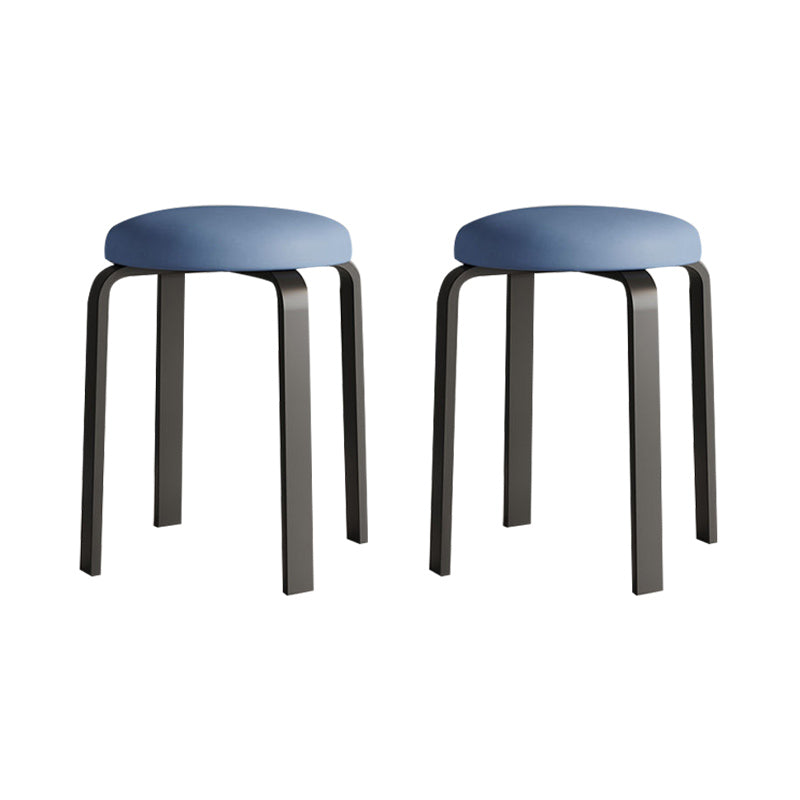 Grey Modern Standard Round Leather Water Resistant Indoor Standard