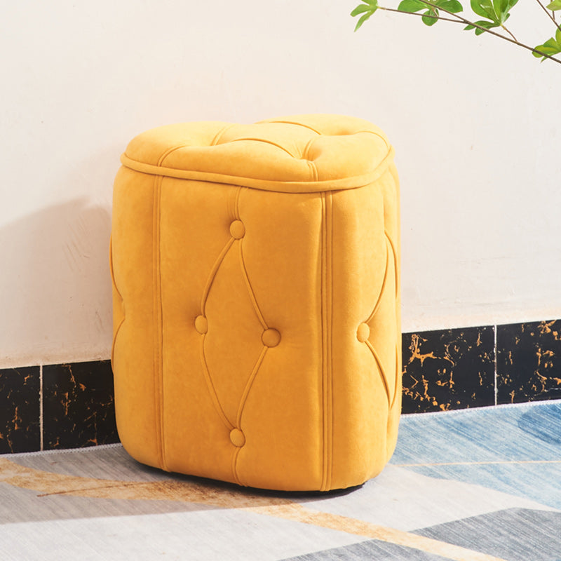 Orange Velvet Pouf Specialty Pouf Stain Resistant Indoor Pouf