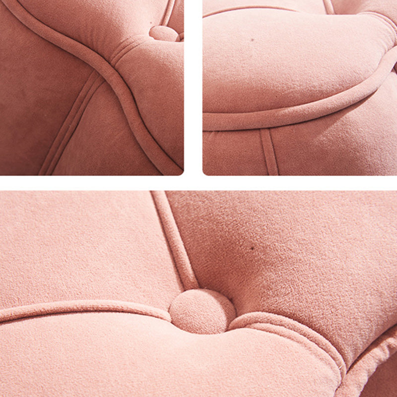 Orange Velvet Pouf Specialty Pouf Stain Resistant Indoor Pouf