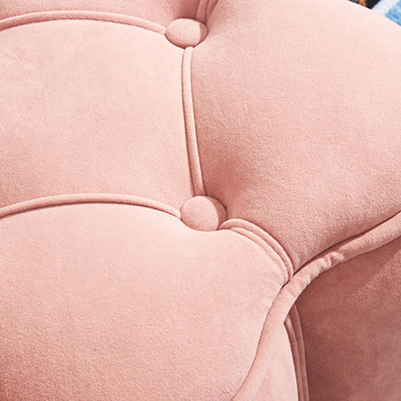 Orange Velvet Pouf Specialty Pouf Stain Resistant Indoor Pouf