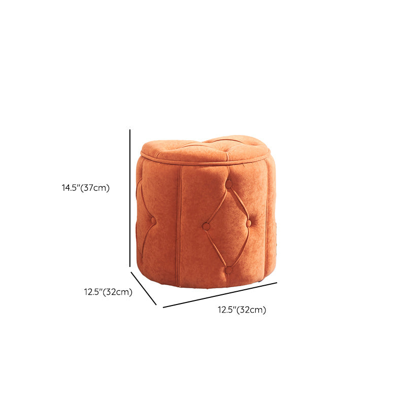 Orange Velvet Pouf Specialty Pouf Stain Resistant Indoor Pouf
