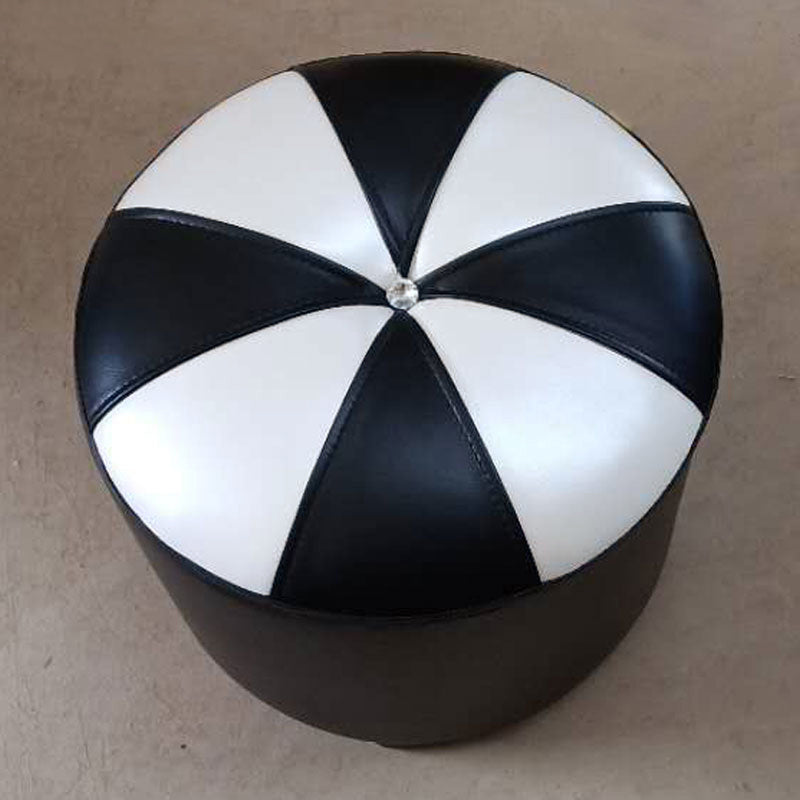 Dark Brown Round Pouf Stain Resistant Color Piece Pouf for Living Room