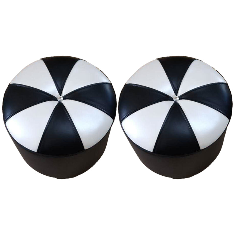 Dark Brown Round Pouf Stain Resistant Color Piece Pouf for Living Room