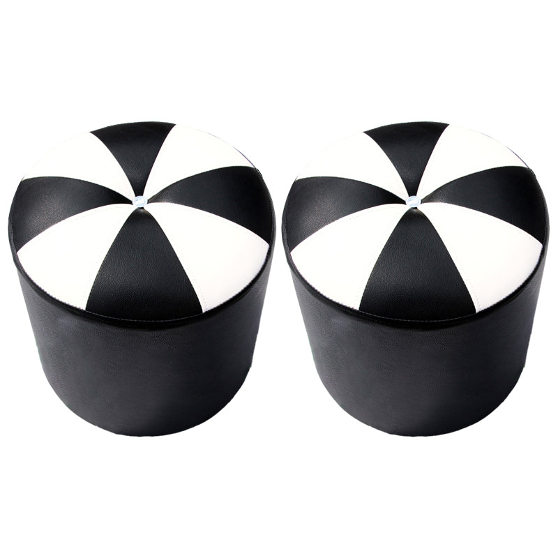 Dark Brown Round Pouf Stain Resistant Color Piece Pouf for Living Room