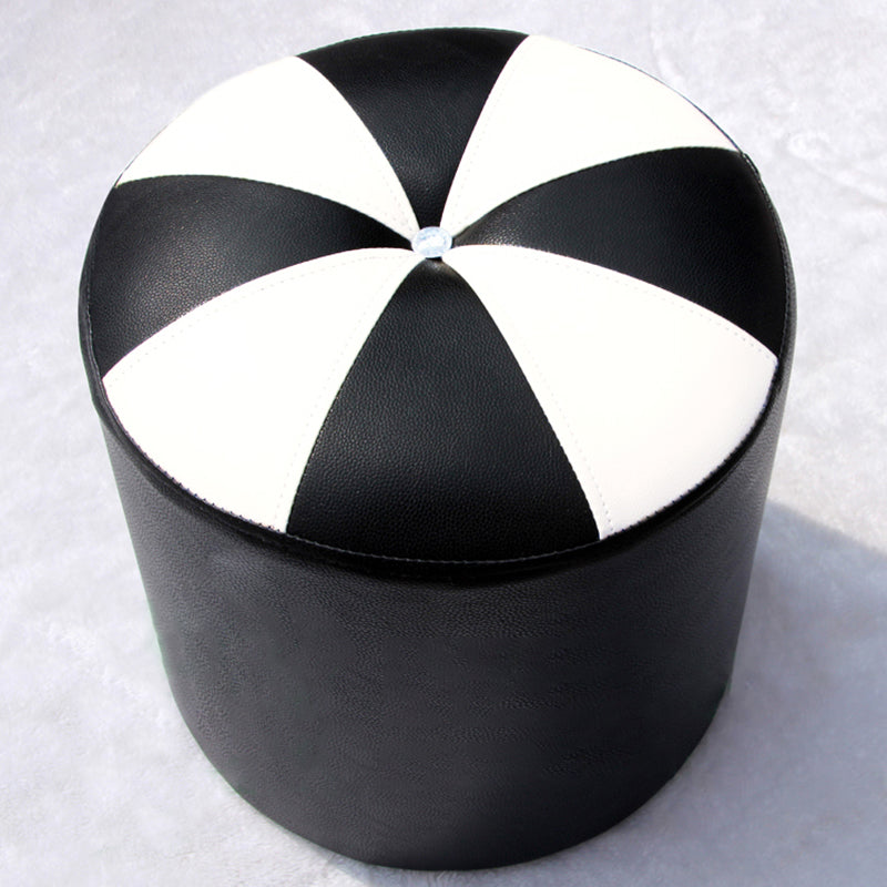 Dark Brown Round Pouf Stain Resistant Color Piece Pouf for Living Room