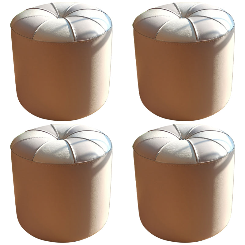 Dark Brown Round Pouf Stain Resistant Color Piece Pouf for Living Room