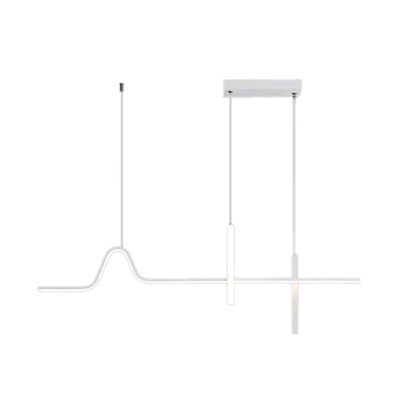 Modern White 3-Light Kitchen Island Lighting LED Ceiling Light for Bedroom
