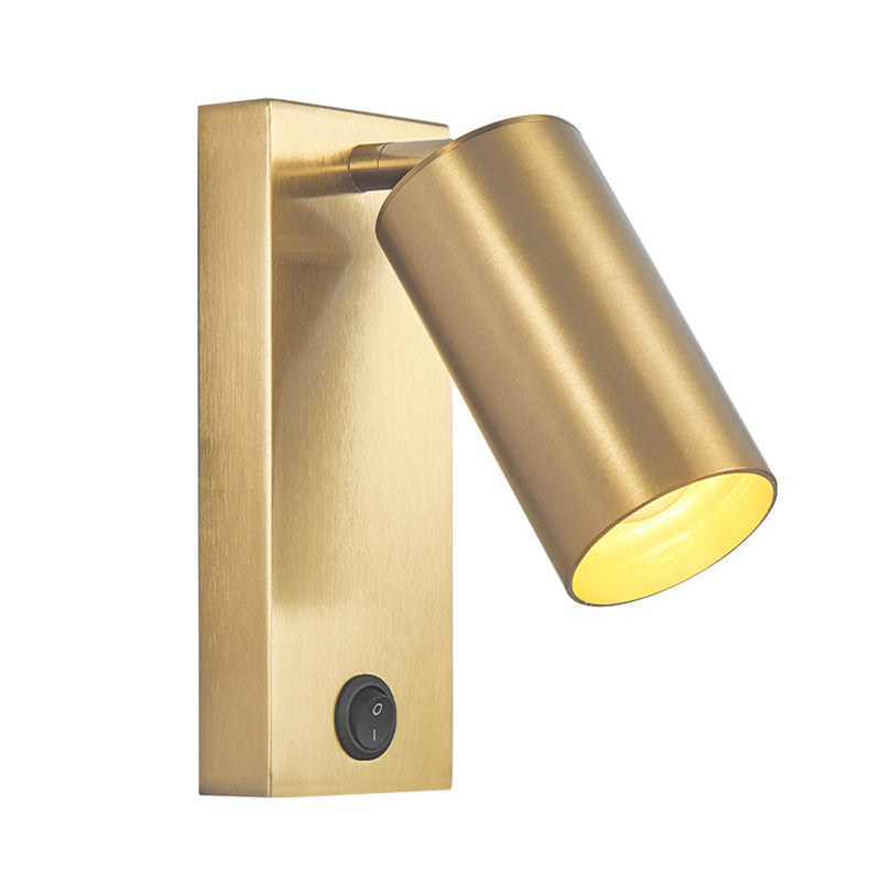 Modern Style Cylinder Shade Wall Sconce Metal 1 Light Sconces for Bedroom