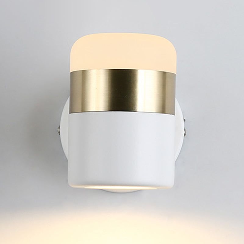 Modern Cylinder Shade Wall Sconce Metal 1 Light Sconces for Bedroom
