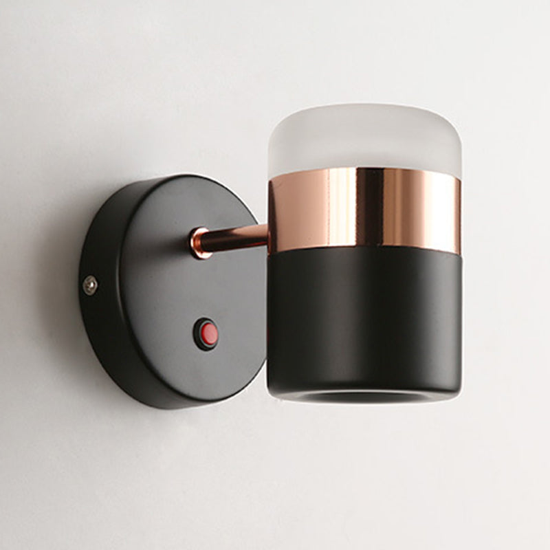 Modern Cylinder Shade Wall Sconce Metal 1 Light Sconces for Bedroom