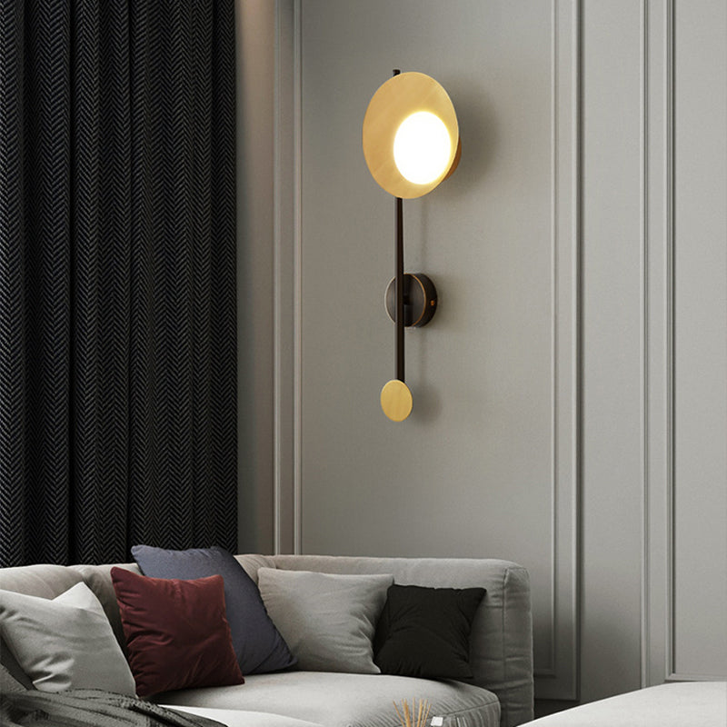 Post-Modern Wall Sconce Copper Sconce Light Fixture in Black and Gold for Bedroom