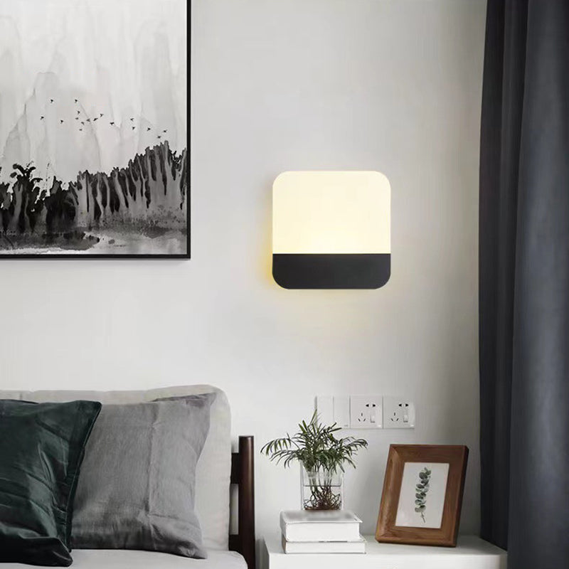 1 Light Geometric Flush Mount Wall Sconce Contemporary Metal Wall Light Sconces