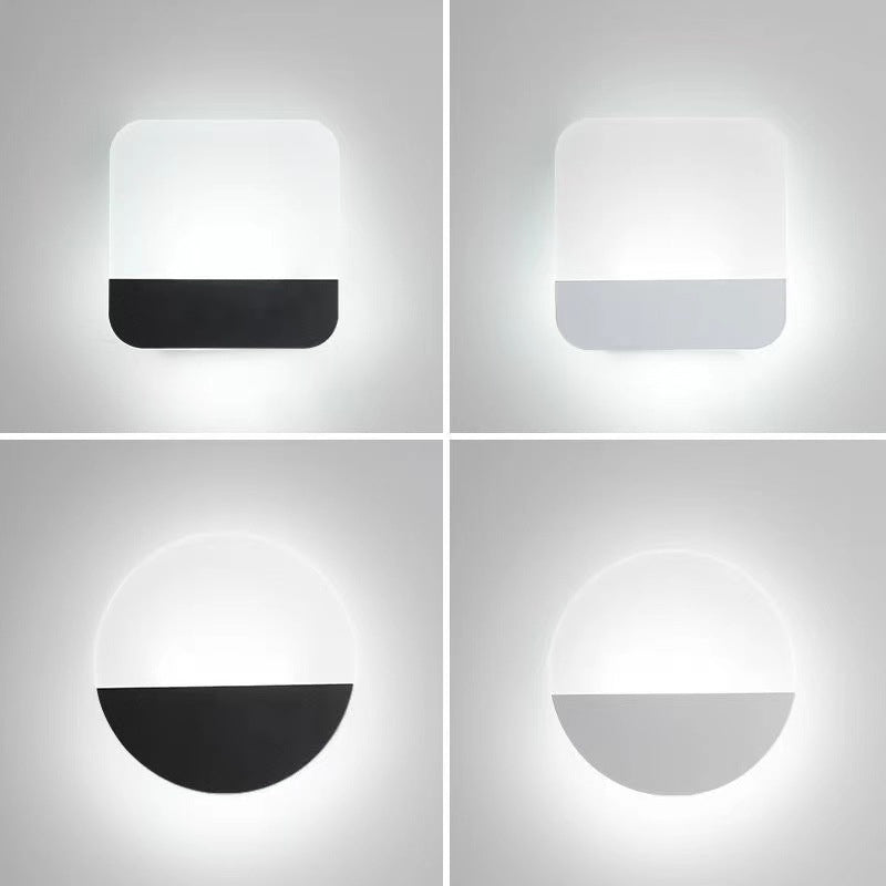 1 Light Geometric Flush Mount Wall Sconce Contemporary Metal Wall Light Sconces