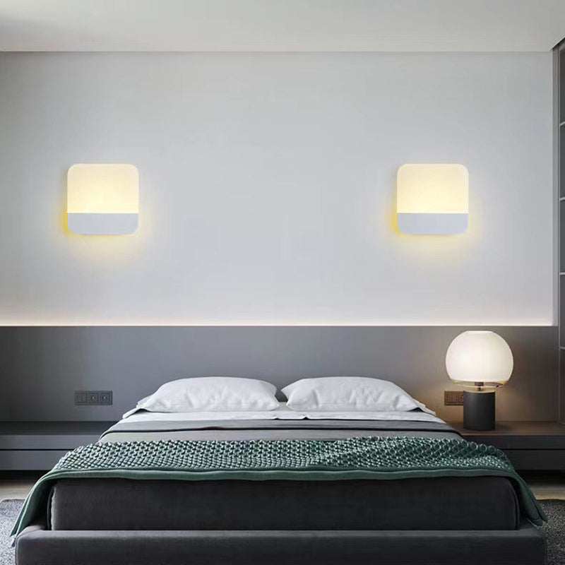 1 Light Geometric Flush Mount Wall Sconce Contemporary Metal Wall Light Sconces