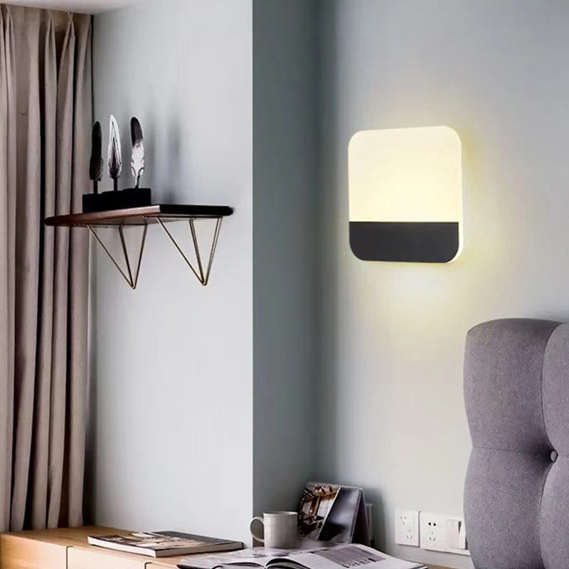 1 Light Geometric Flush Mount Wall Sconce Contemporary Metal Wall Light Sconces