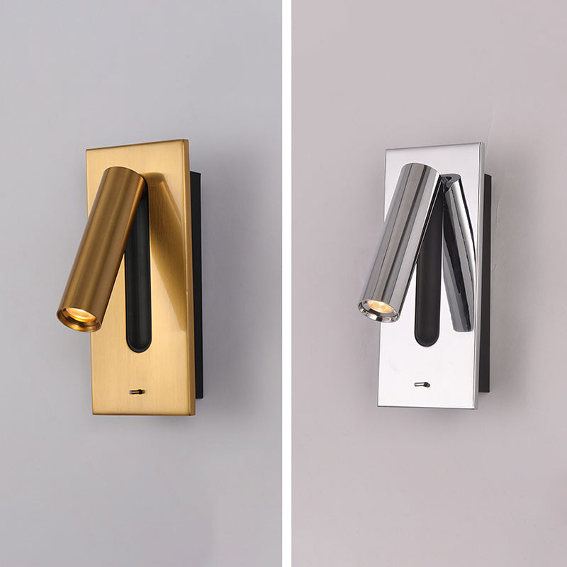 Modern Style Rectangle Shape Wall Lamp Metal 1 Light Sconces for Bedroom