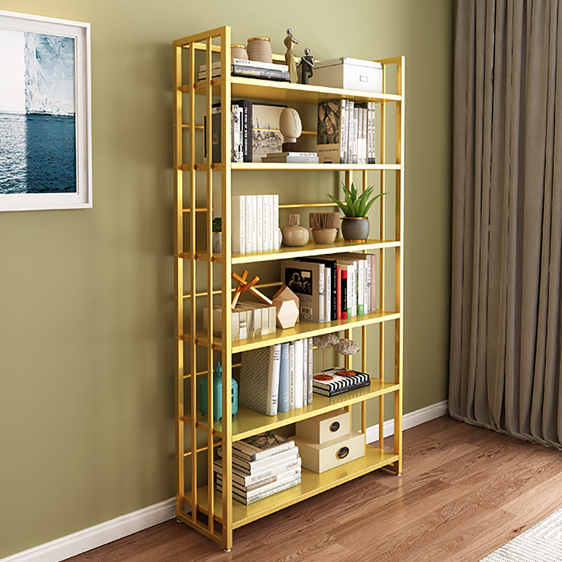 Metal Bookcase Modern Etagere Bookshelf with Open Back 70" H X 19.7" W