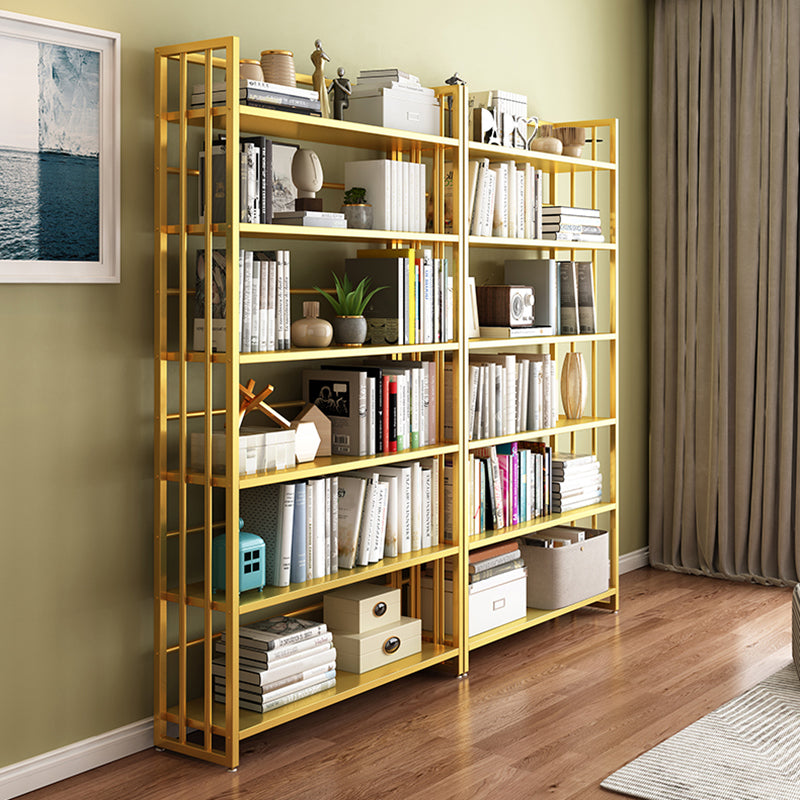 Metal Bookcase Modern Etagere Bookshelf with Open Back 70" H X 19.7" W